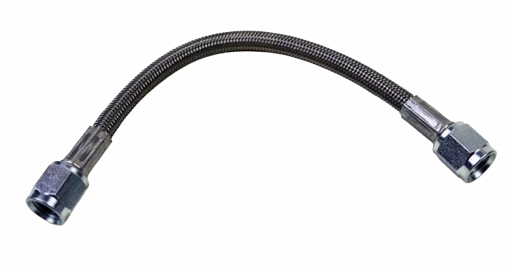 Steel Braided Line, Double An4, Female Fitting , 8.5" Long, Uncoated